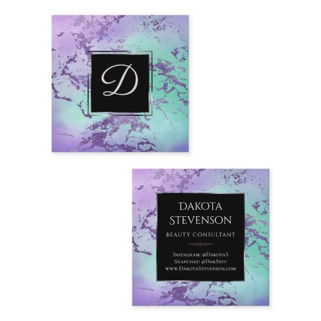 Chic Marble | Lavender Purple Mint Green Custom Square
