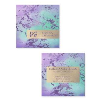Chic Marble | Lavender Purple Mint Green Custom Square