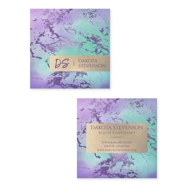 Chic Marble | Lavender Purple Mint Green Custom Square