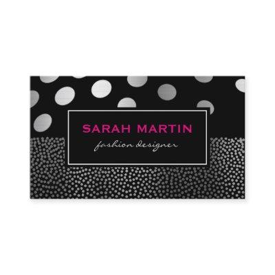 Chic Metallic Dots Pattern Black Label