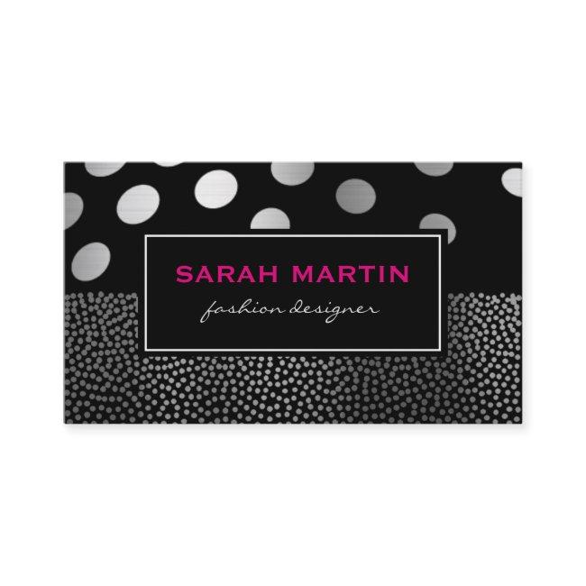 Chic Metallic Dots Pattern Black Label