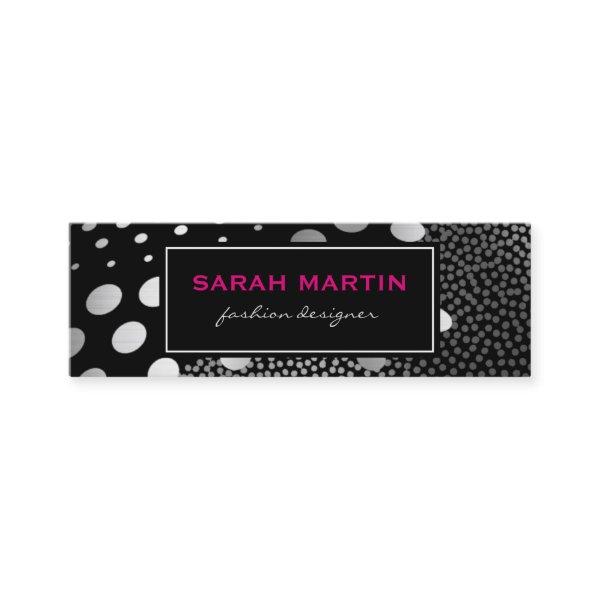 Chic Metallic Dots Pattern Black Label Mini