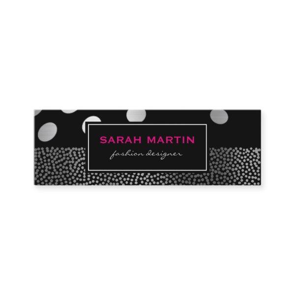Chic Metallic Dots Pattern Black Label Mini