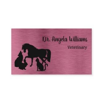 Chic metallic rose gold and black veterinary