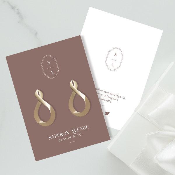 Chic Minimal Rose Custom Monogram Earring Display