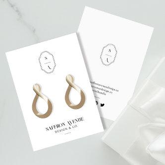 Chic Minimal White Custom Monogram Earring Display