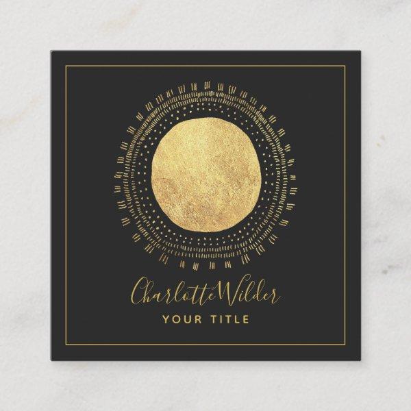 Chic Modern Abstract Gold Foil Circle Square