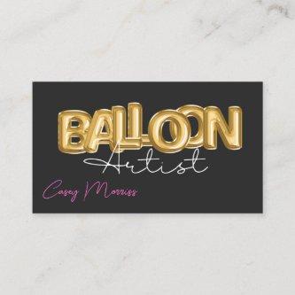 Chic Modern Balloon Artist Black And Gold