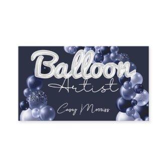 Chic Modern Balloon Artist Navy Blue Silver