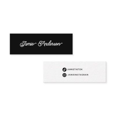 Chic Modern Black Script Social Media Influencer  Mini