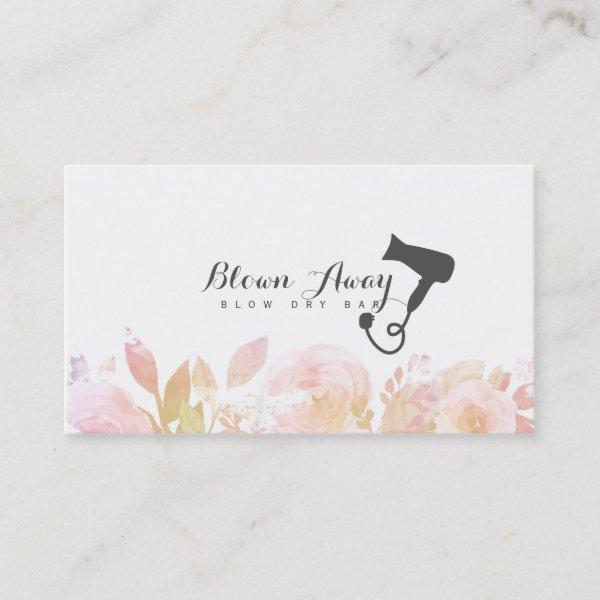chic modern blow dry bar hairstylist floral pink