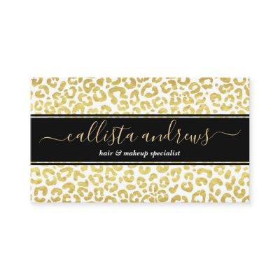 Chic Modern Gold White Leopard Jaguar Cheetah