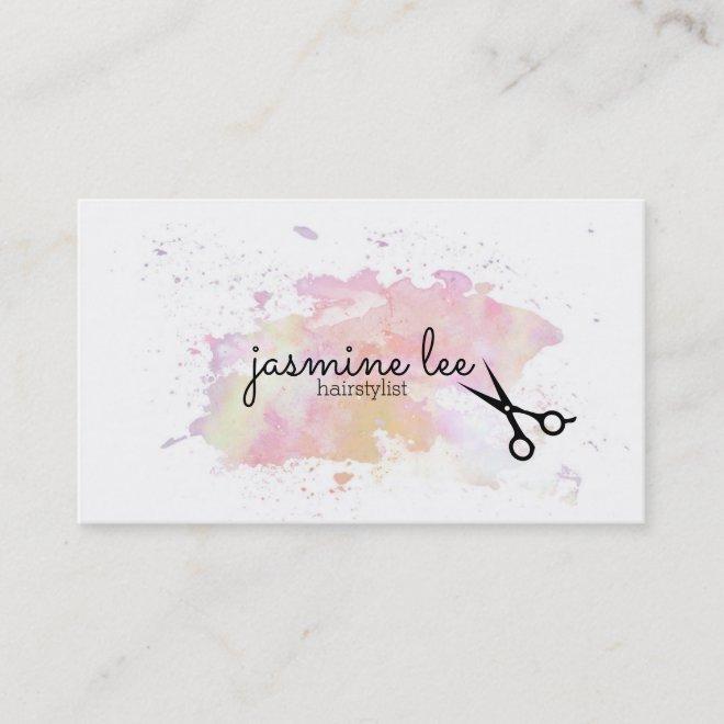 chic modern hairstylist watercolor calligraphy