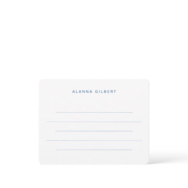Chic Modern Navy Blue Asymmetrical Lined Flat Note Card
