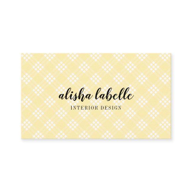 Chic & Modern Pale Yellow Plaid