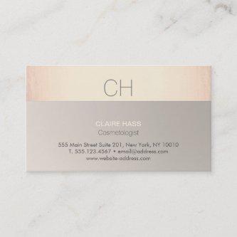 Chic Modern Rose Gold and Taupe Monogram