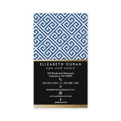 Chic Navy Black Gold Greek Key Pattern Custom