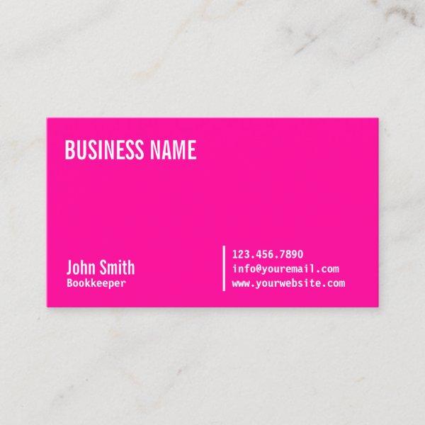 Chic Neon Pink Bookkeeper