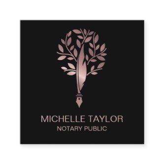 Chic Notary Loan Signing Agent Rose Gold Modern Square