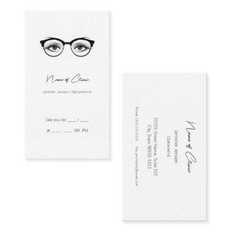 Chic Optometrist Blue Eyes Glasses Appointment