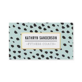 CHIC paint dabs strokes dots black gold mint