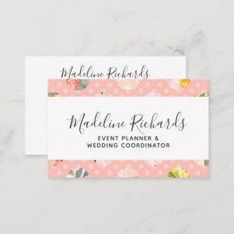 Chic Peach Mint Polka Dots with Social Media Icons