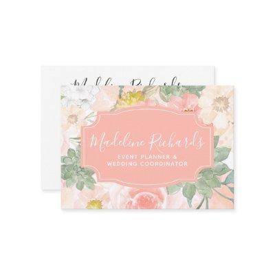 Chic Peach Mint Succulents with Social Media Icons