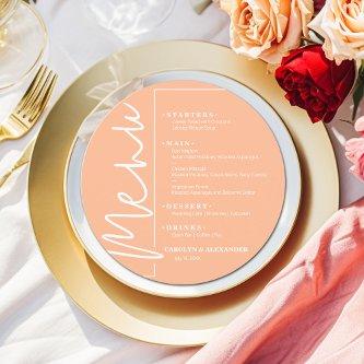 Chic Peach Round Menu