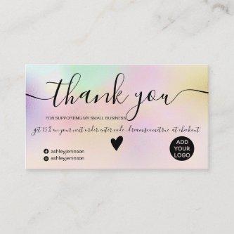 Chic pink holographic ombre blush order thank you