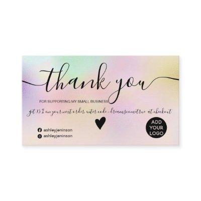 Chic pink holographic ombre blush order thank you