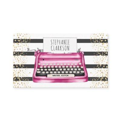 Chic Pink Typewriter Writer Editor Author