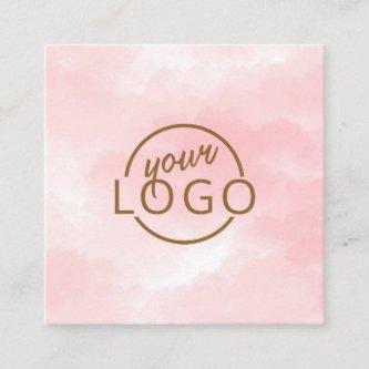 Chic pink watercolor custom logo professional square