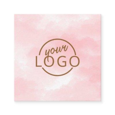 Chic pink watercolor custom logo professional square