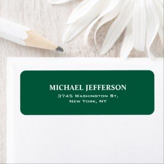 Chic Plain Hunter Green Color Personalized Custom Label