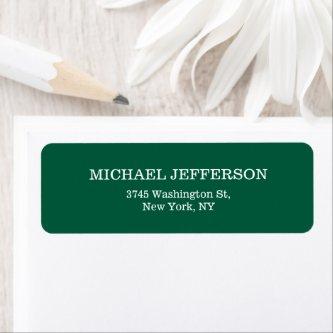 Chic Plain Hunter Green Color Personalized Custom Label