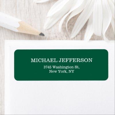 Chic Plain Hunter Green Color Personalized Custom Label