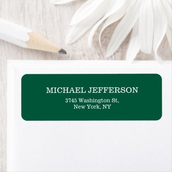 Chic Plain Hunter Green Color Personalized Custom Label