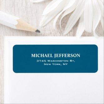 Chic Plain Ocean Blue Personalized Custom Label