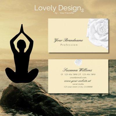 Chic Plain Peach Beige with Cute White Rose Simple