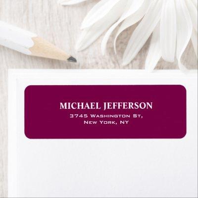 Chic Plain Wine Color Personalized Custom Label