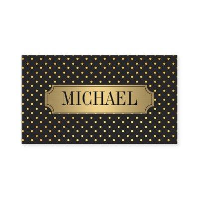 Chic Polka Dot Pattern Luxe Gold Metallic