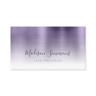 Chic Purple Brushed Metal Monogram Stylish Script