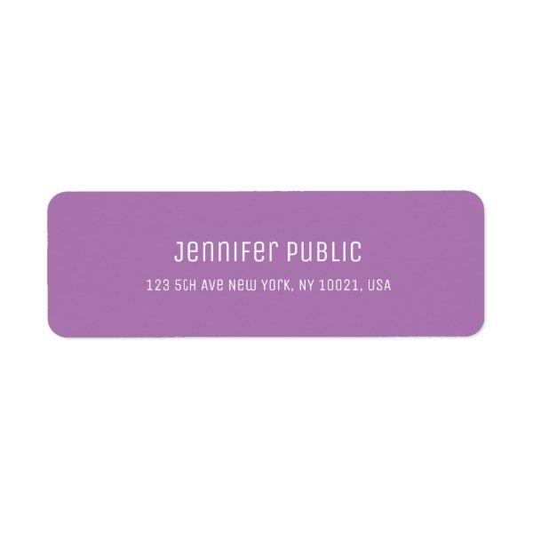 Chic Purple Template Modern Script Professional Label