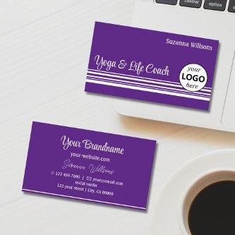 Chic Purple White Stripes with Logo Professional