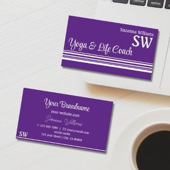 Chic Purple White Stripes with Monogram Stylish