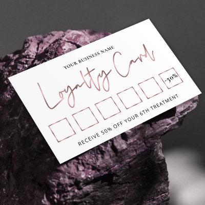 Chic Rose Gold Elegant Beauty Salon or Spa Stamp Loyalty Card