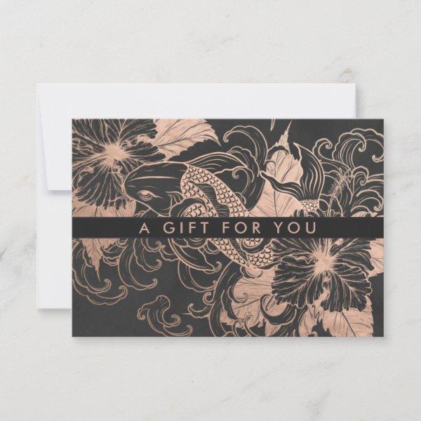 Chic Rose Gold Floral Koi | Gift Certificate