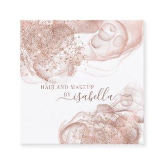 Chic Rose Gold Glitter Abstract Makeup Artist  Square
