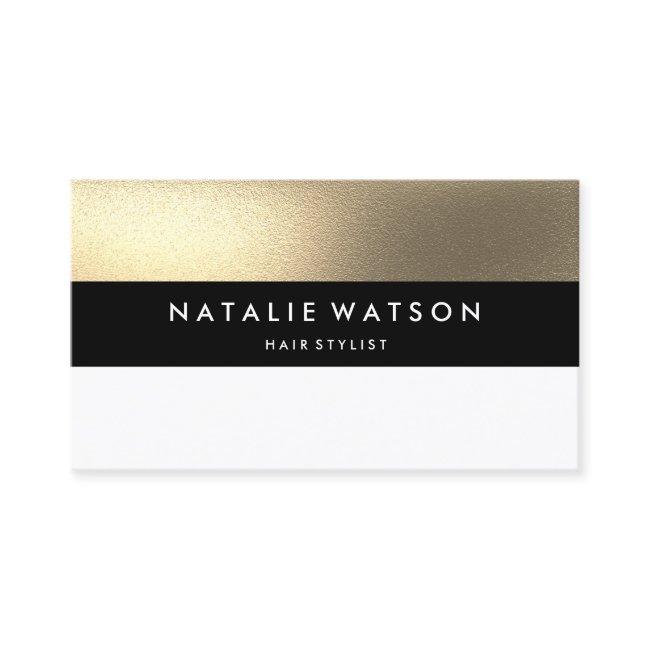 Chic Rough FAUX Gold Black Bar White Modern