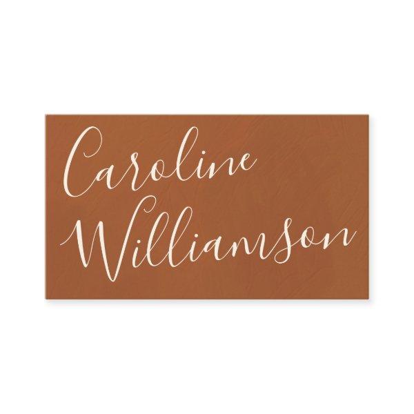 Chic Script Calligraphy Elegant Terracotta Texture
